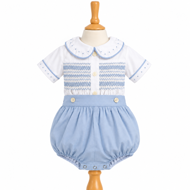 Ocean Baby Boys 'Harbour Blue' Spanish Style Smocked Outfit Set (NB-3Yrs)
