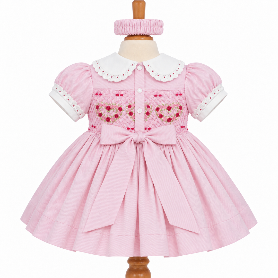 Ocean Baby Girls 'Rose Sugar Swirl' Smocked Petticoat Layered Dress (NB-10Yrs)