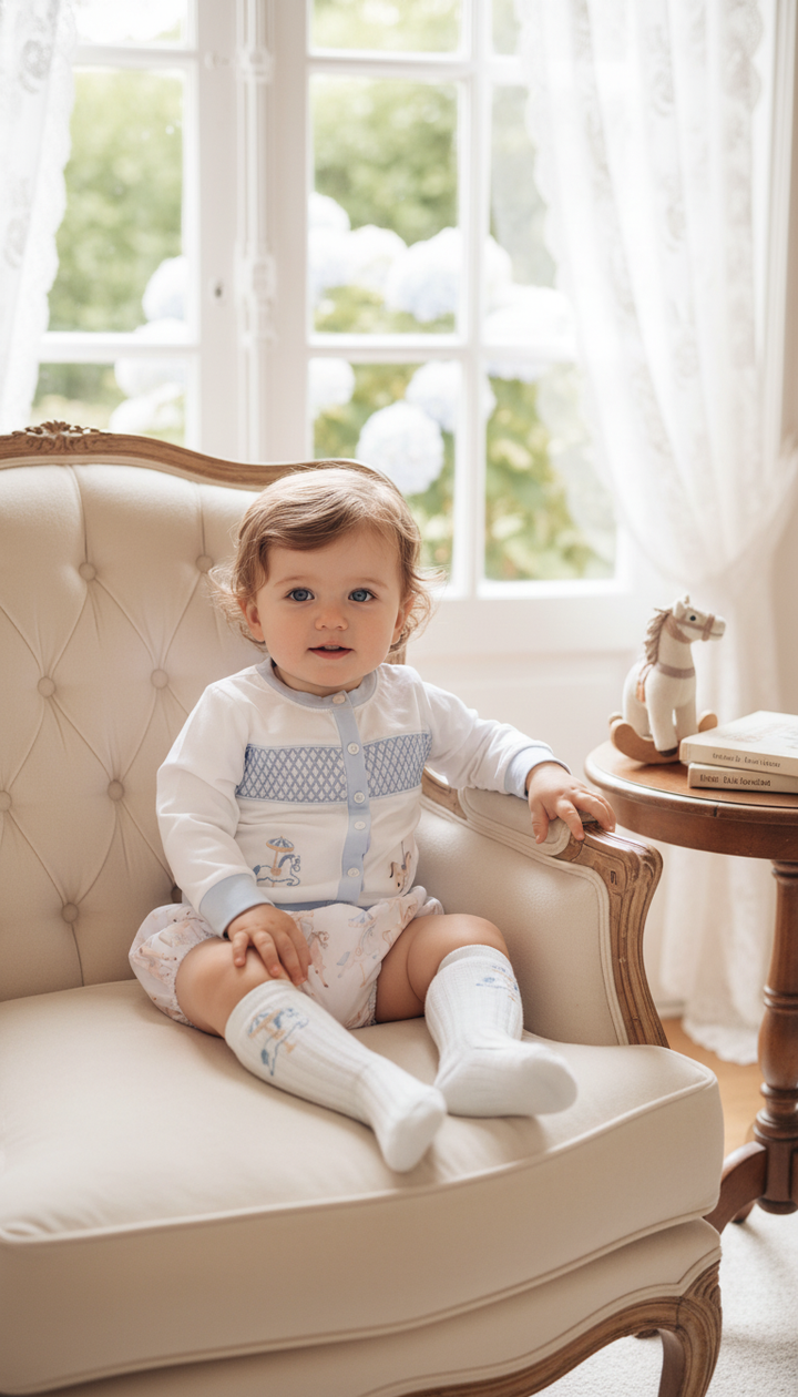 Ocean Baby Boys Carousel Smocked Cardigan & Pants Outfit (NB-3Yrs)