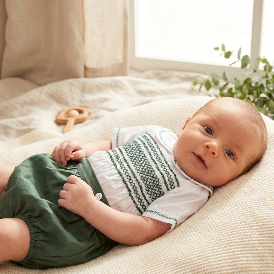 Ocean Baby Sateen Emerald Buster Suit (NB-3Yrs)