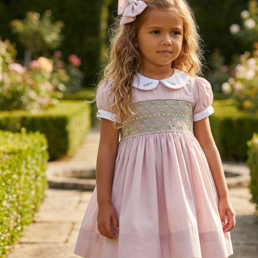 Ocean Baby Girls Creme Brulee Smocked Petticoat Layered Dress (NB-8Yrs)