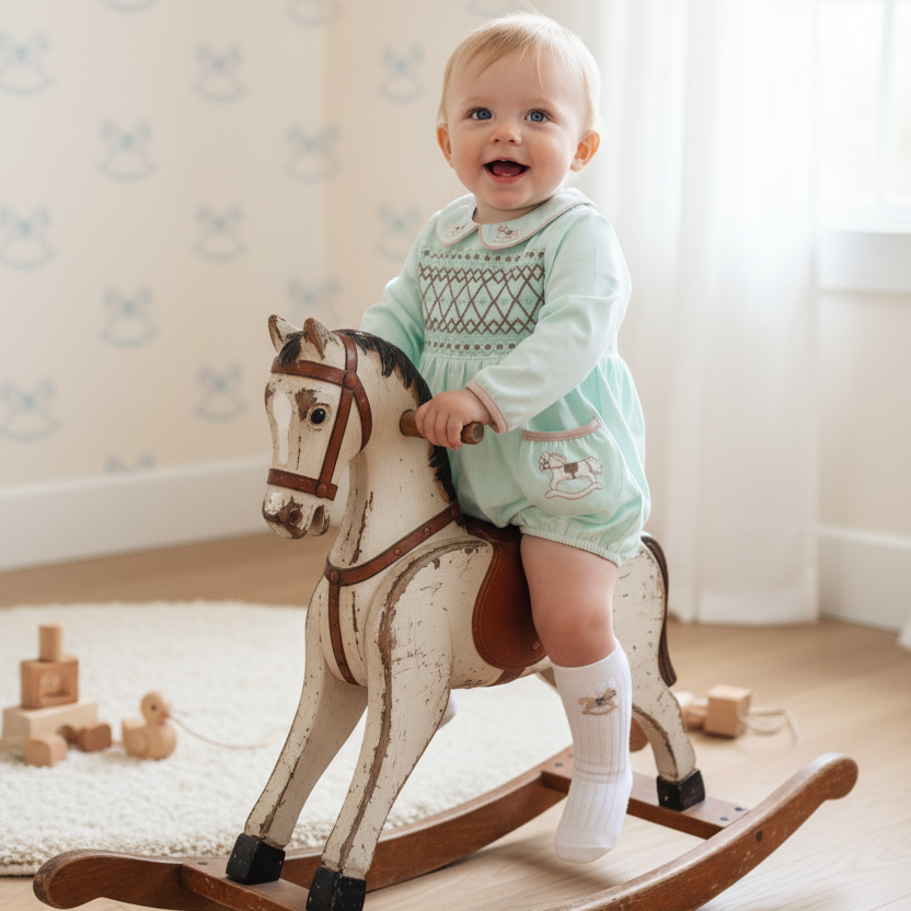 mint cotton smocked baby boys outfit spring baby boys wear luxury