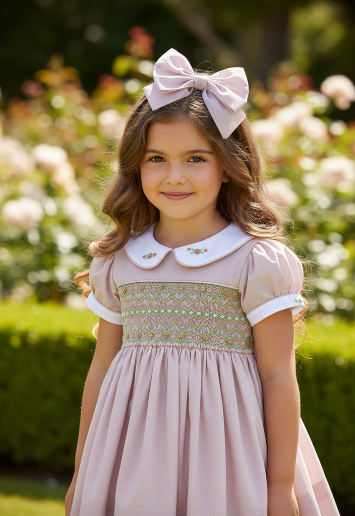 Ocean Baby Girls Creme Brulee Smocked Petticoat Layered Dress (NB-8Yrs)