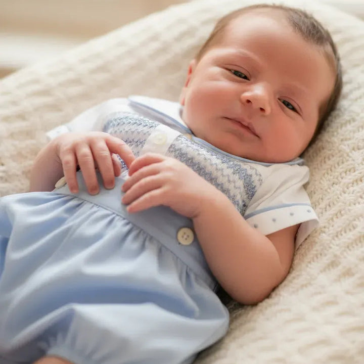 Ocean Baby Boys 'Harbour Blue' Spanish Style Smocked Outfit Set (NB-3Yrs)