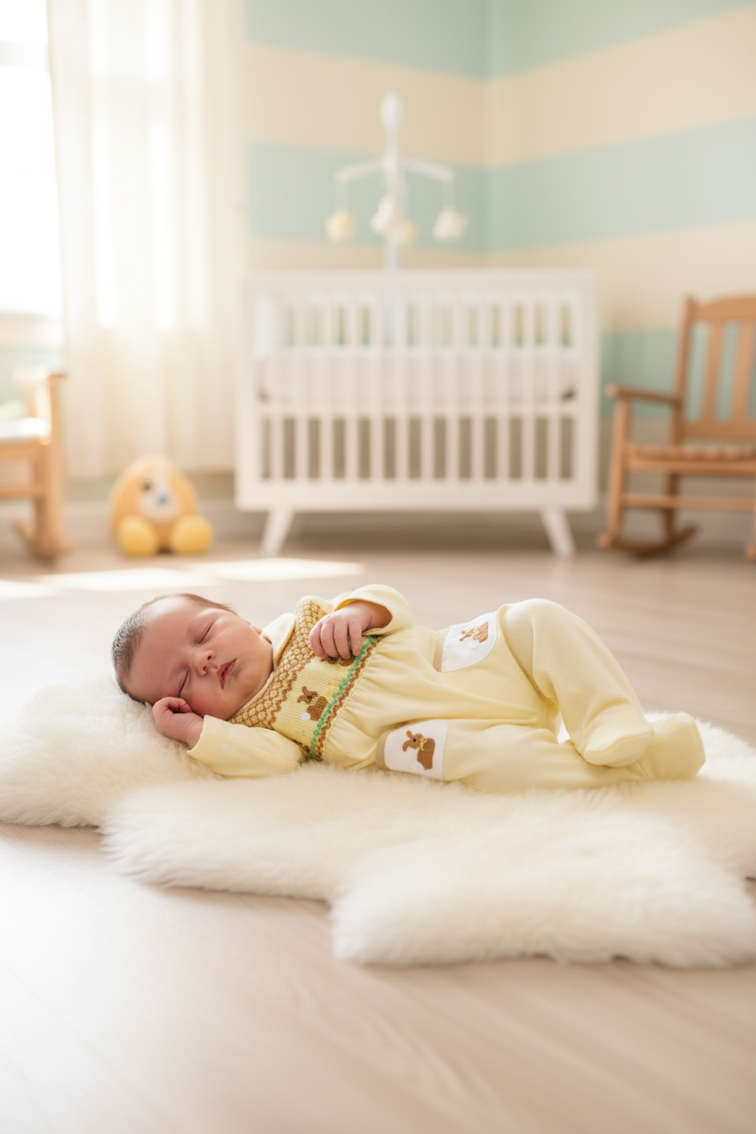 Ocean Baby Boys Smocked Bunny Sleepsuit & Bib Set (NB-18M)