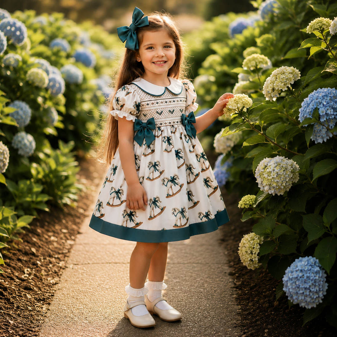 Ocean Baby 'My Little Rocking Horse Dreams' Smocked Dress (NB-6Y)
