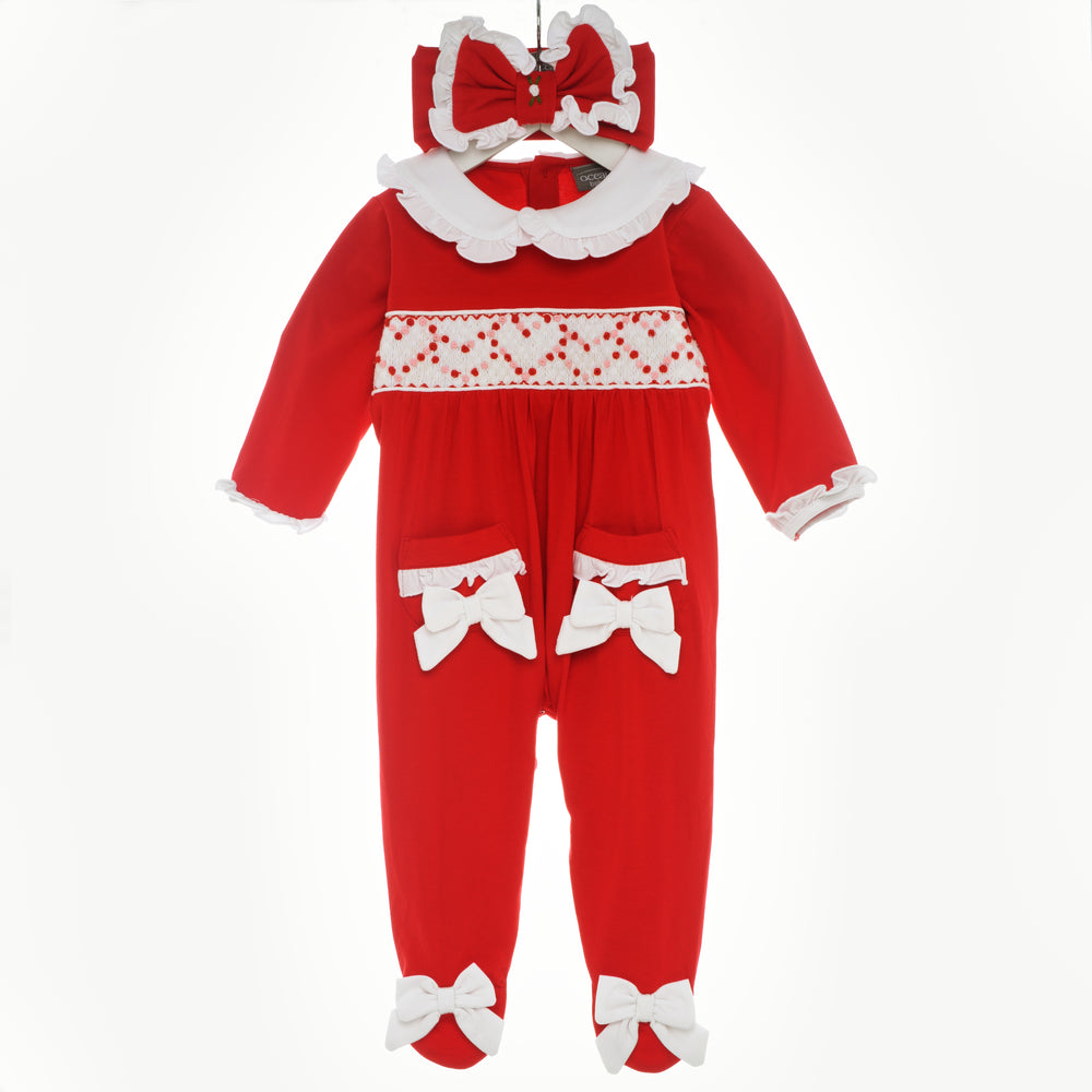 hand smocked babygrow 