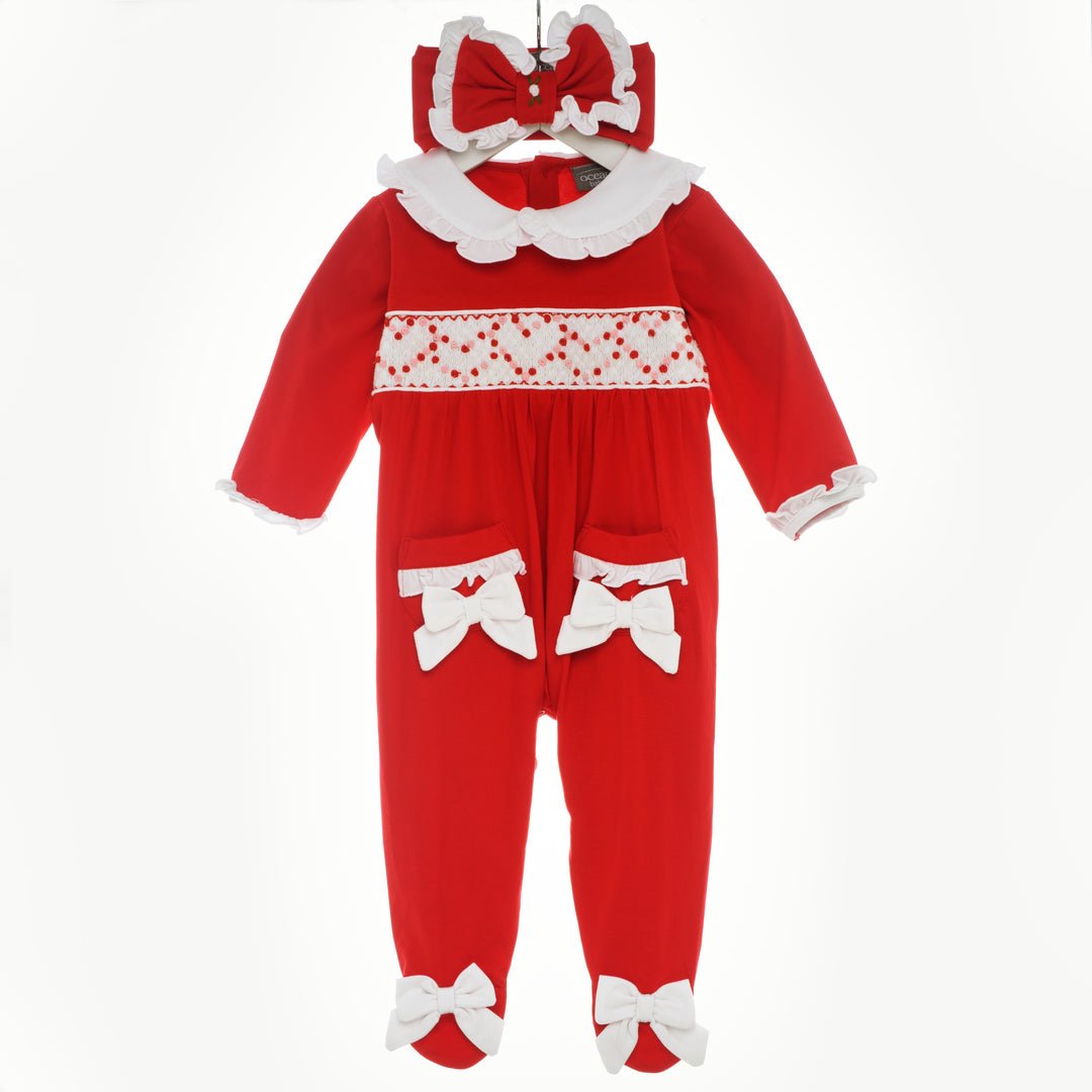hand smocked babygrow 