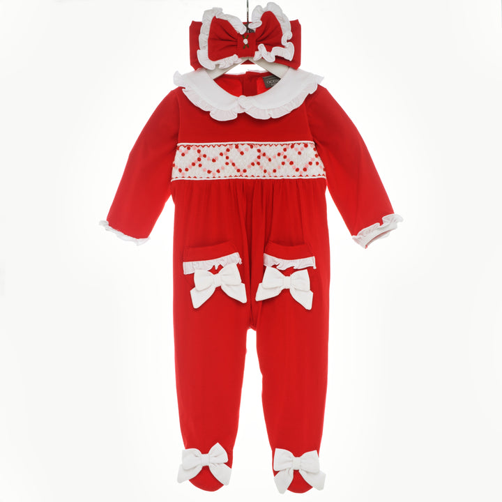 hand smocked babygrow 
