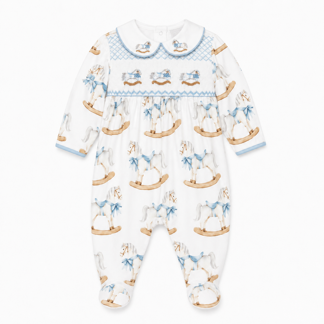 luxury smocked baby boys sleepsuits 