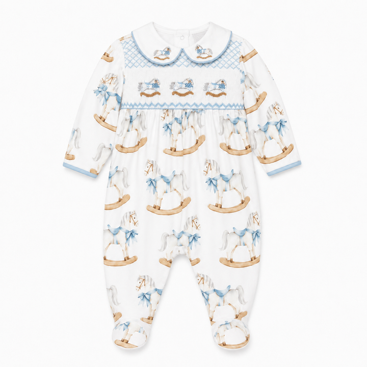 luxury smocked baby boys sleepsuits 