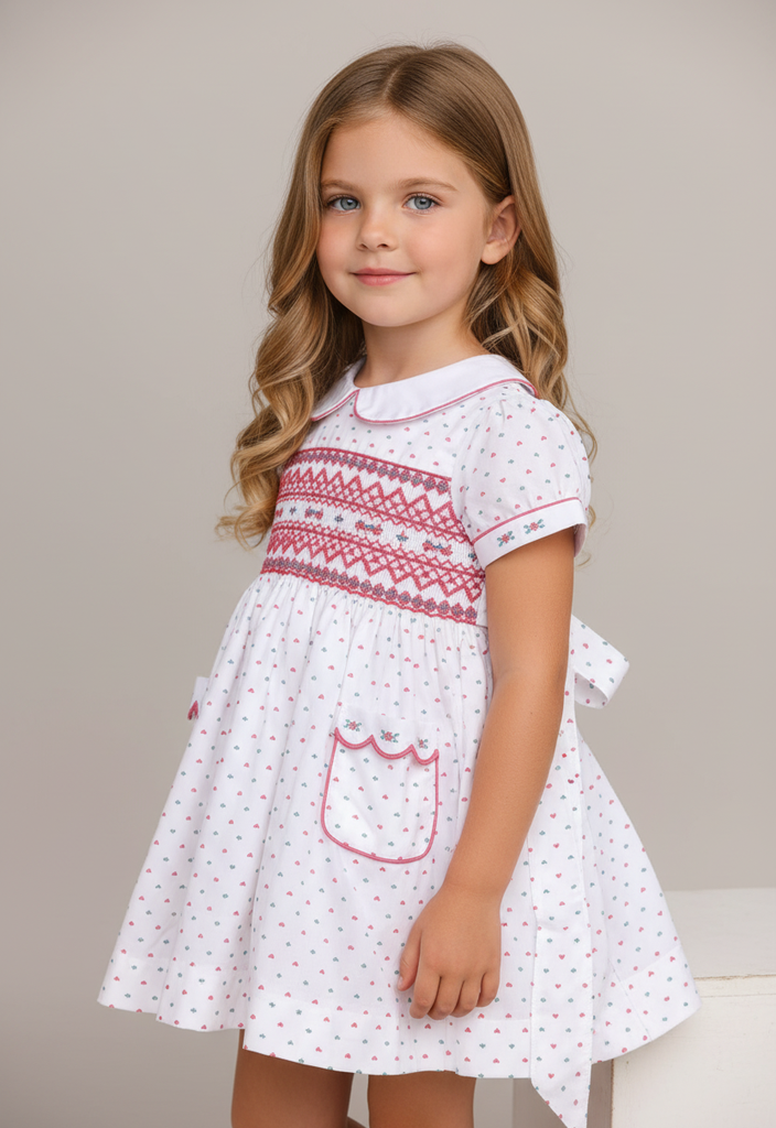 Ocean Baby Girls Swiss Dot Smocked Petticoat Layered Dress (NB-10Yrs)
