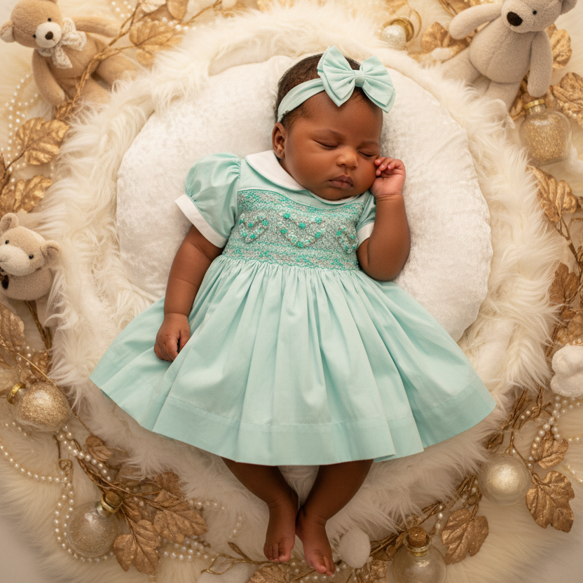 mint baby girls summer dress smocked girls dresses