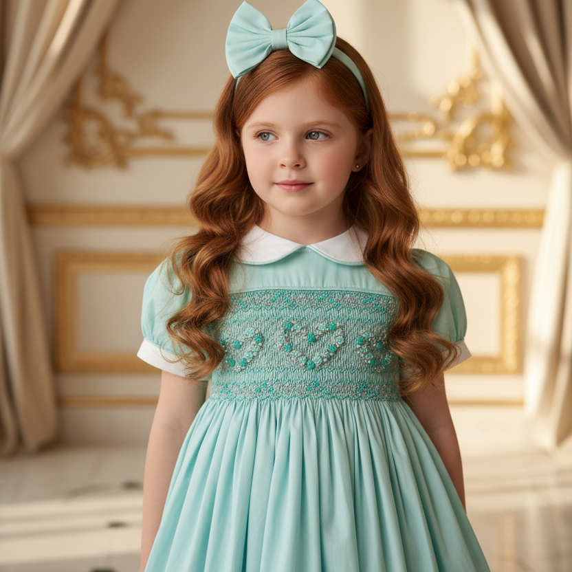 mint girls summer dress baby girls smocked dress