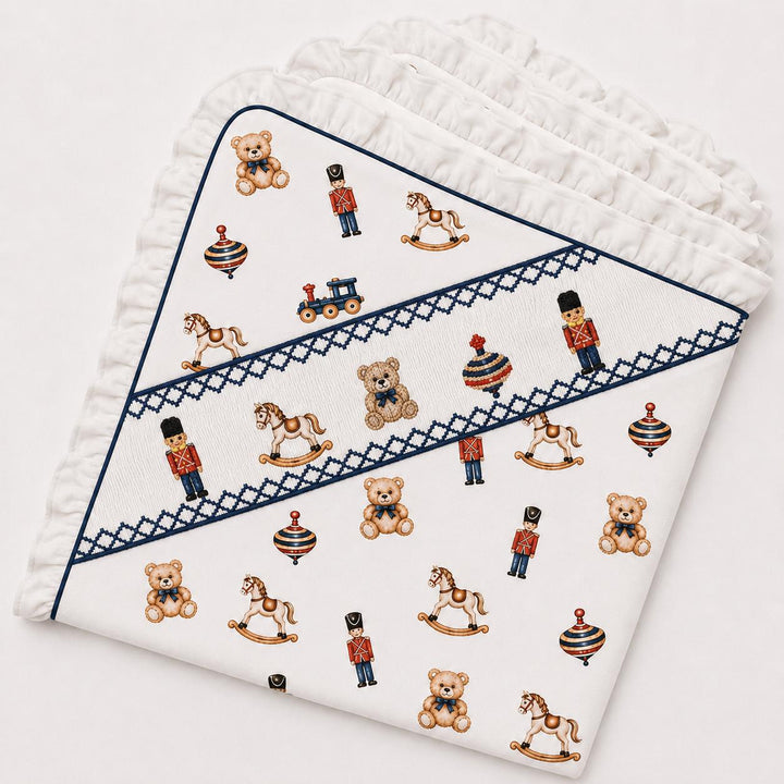 Ocean Baby Little Toy Soldier Hand Smocked Blanket