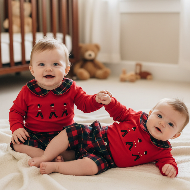 Ocean Baby Boys Trio Plaid Knitted Jumper & Shorts Set (3M-6Yrs)