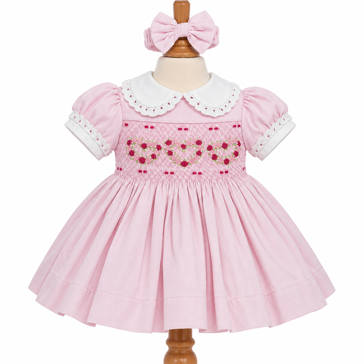 Ocean Baby Girls 'Rose Sugar Swirl' Smocked Petticoat Layered Dress (NB-10Yrs)