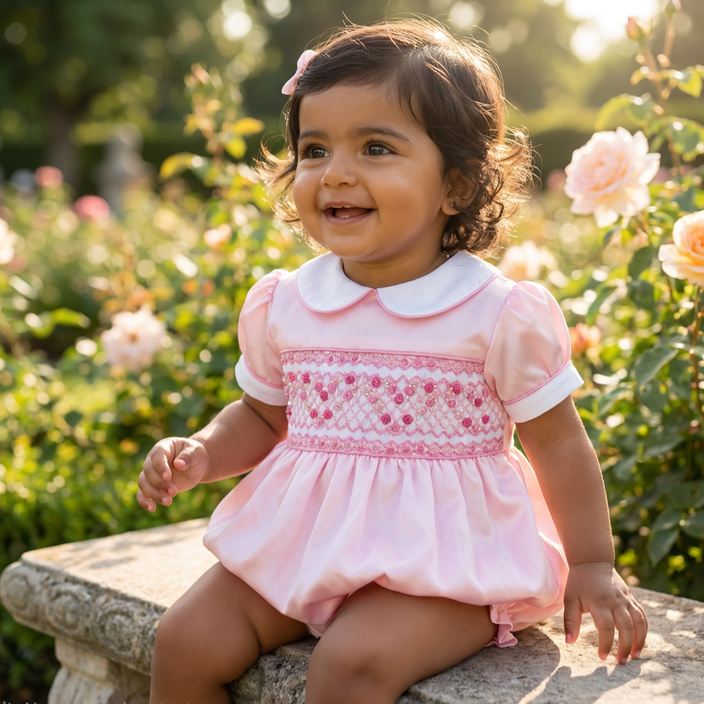 Ocean Baby Girls Rose Lux Bubble Suit (NB-3Yrs)