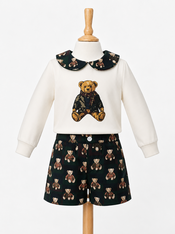 Ocean Baby Boys Heritage Teddy Cotton Blend Jumper & Shorts Set (6M-6Y)