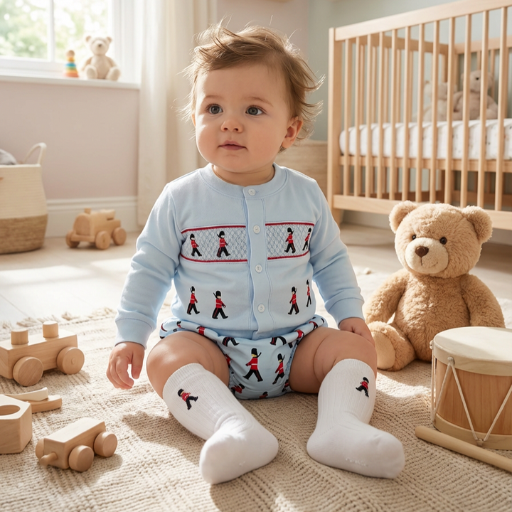 Ocean Baby Smocked Soldier Cardigan & Pants Outfit (NB-3Yrs)