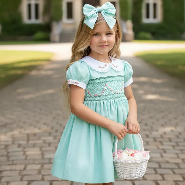 Ocean Baby Girls Mint Smocked Petticoat Layered Dress (NB-10Yrs)