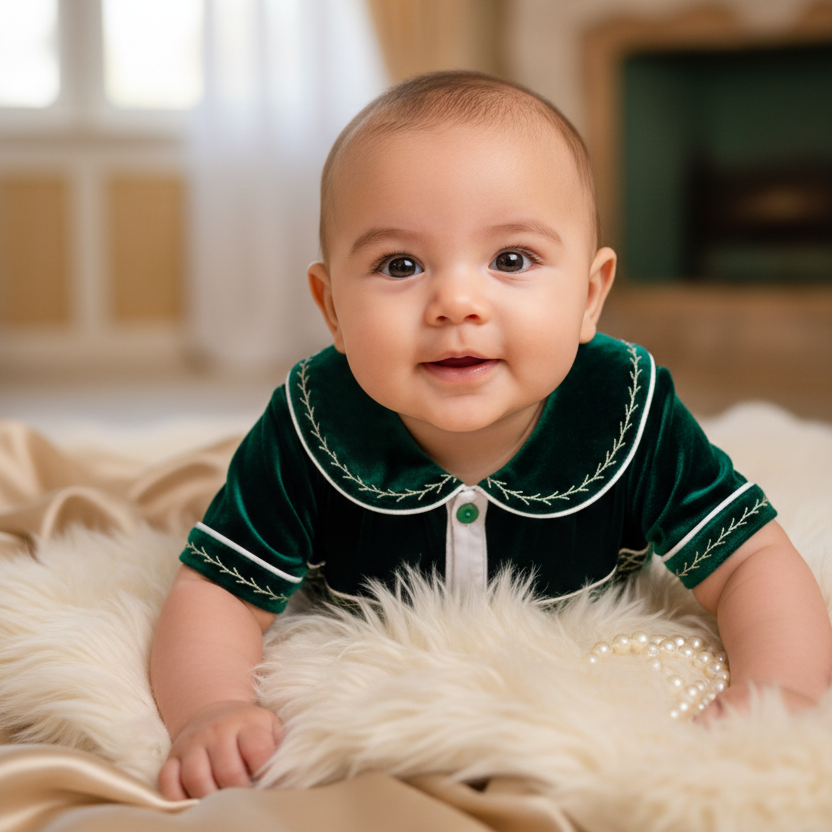 Ocean Baby Emerald Velvet Buster Suit (3M-3Yrs)