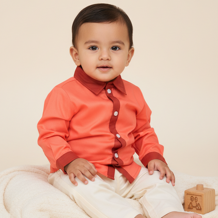 Ocean Baby Boys Terracotta Cotton Shirt  (18M-14Yrs)