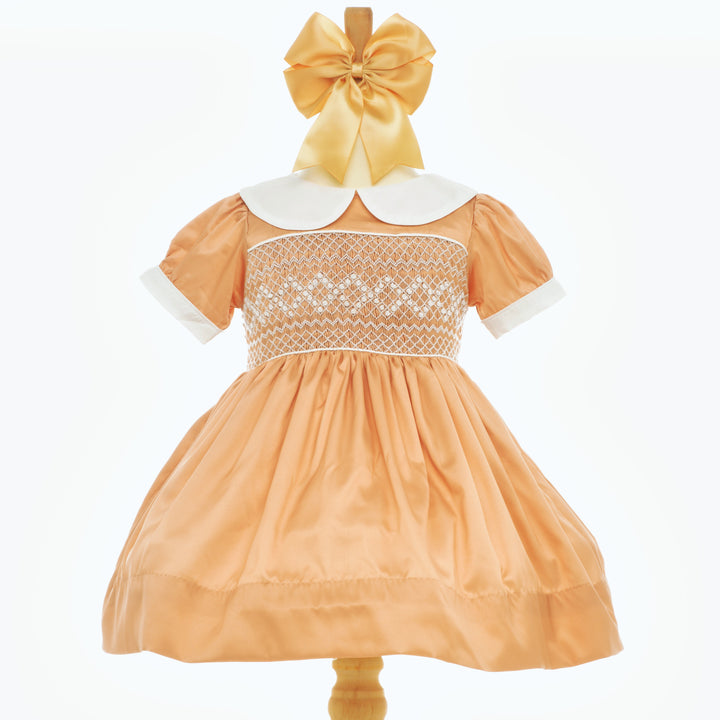 Ocean Baby Smocked Amber Gold Petticoat Layered Dress (NB-10Y)