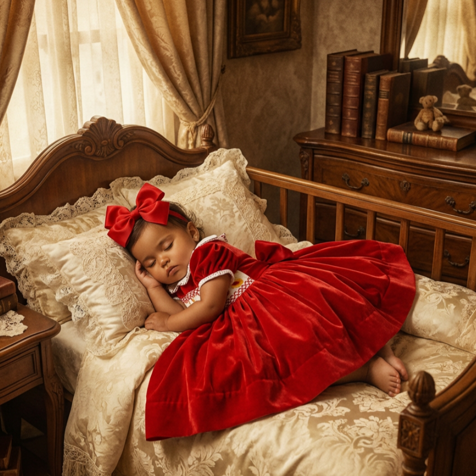 smocked red baby dress girls red dress
