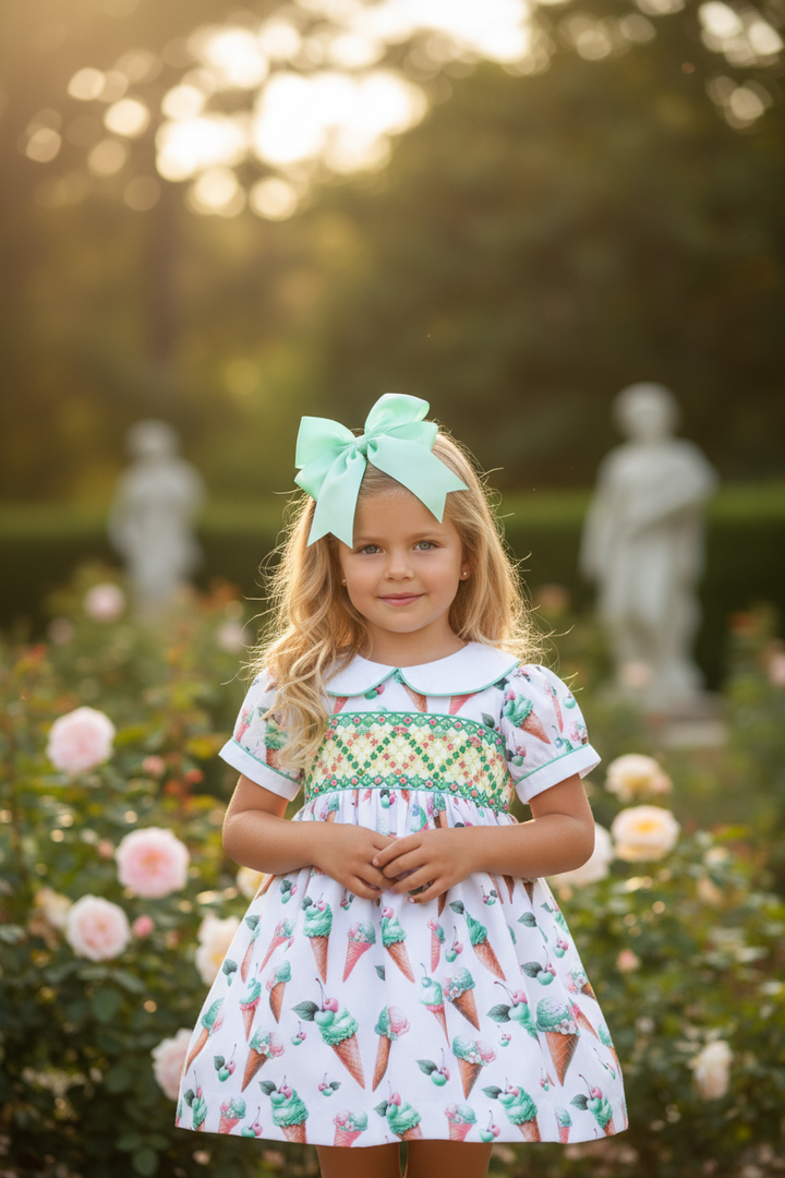 Ocean Baby Smocked Mint Ice Cream Petticoat Layered Dress (3M-10Y)