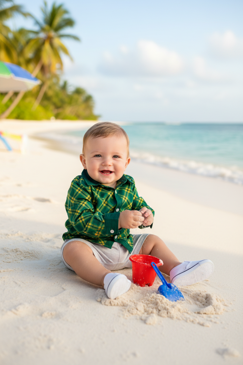 Ocean Baby Boys Green & Lemon Plaid Shirt  (18M-14Yrs)