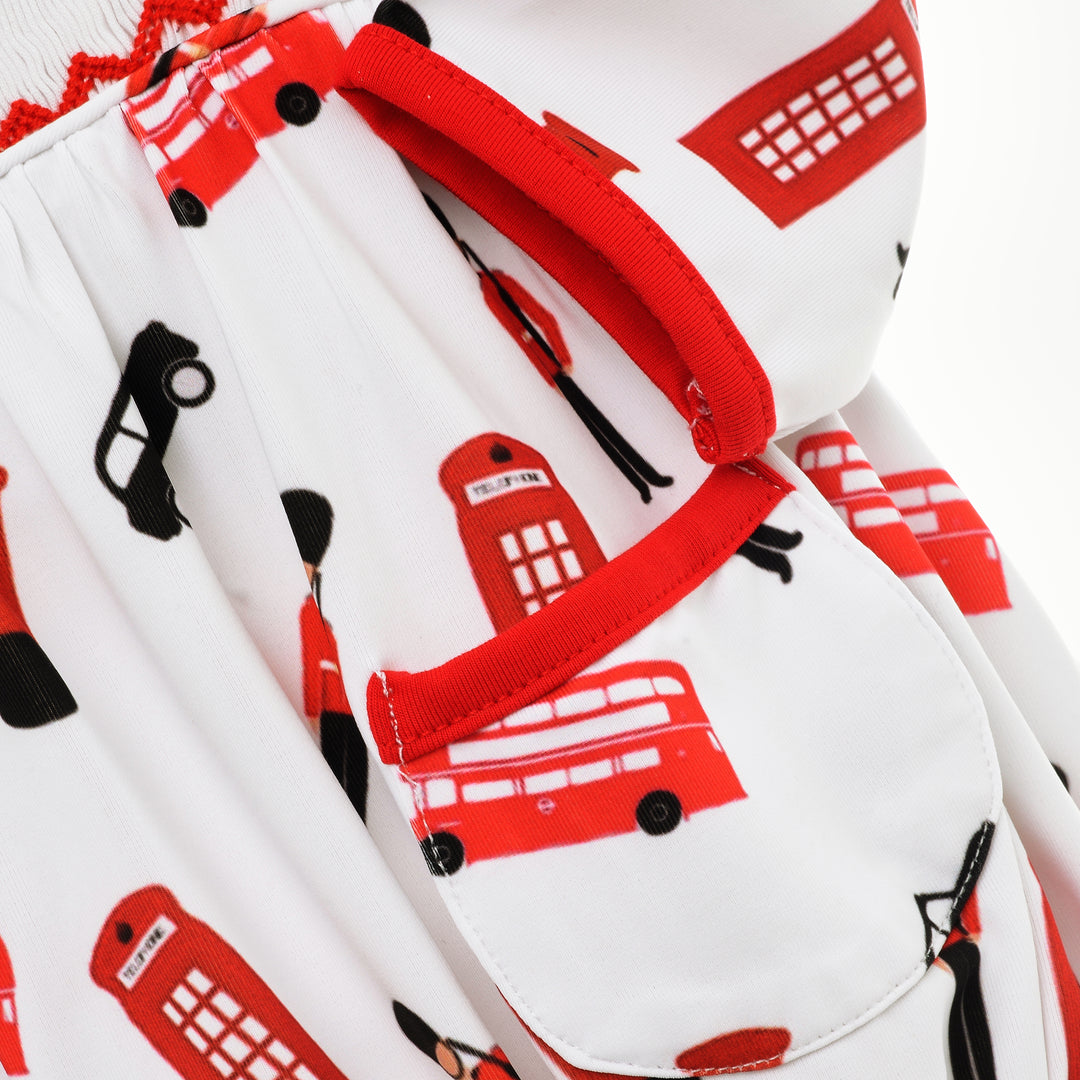 Ocean Baby Boys London Soldier Smocked Bubble Suit Set White (NB-2Yrs)