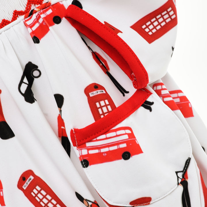 Ocean Baby Boys London Soldier Smocked Bubble Suit Set White (NB-2Yrs)