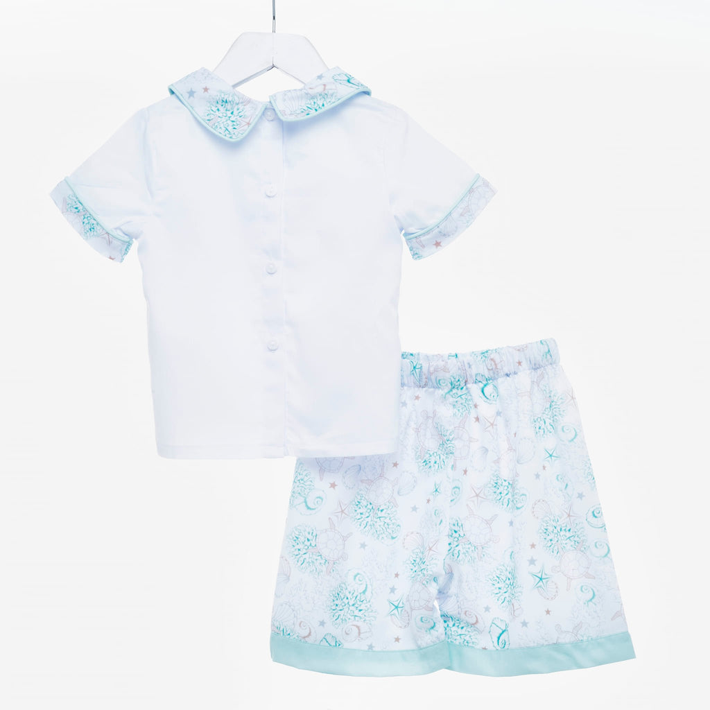 Ocean Baby Two Piece Boys Smocked Set - Sealife Themed (3M-5Yrs)