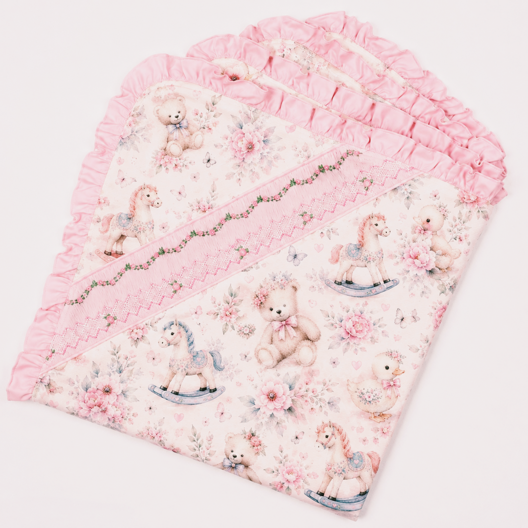 smocked luxury baby blanket 