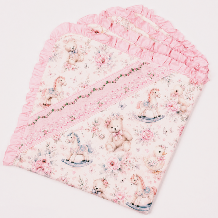 smocked luxury baby blanket 