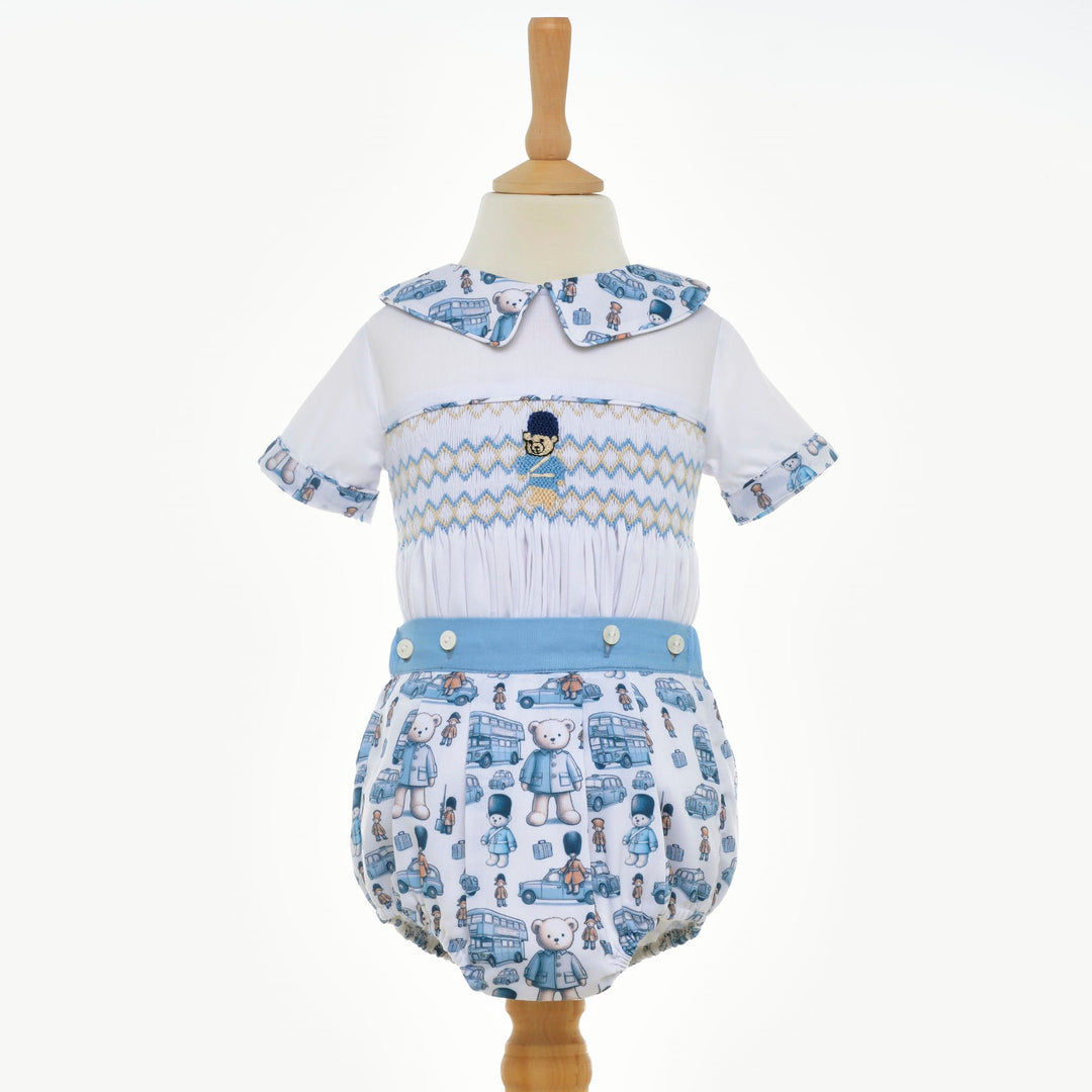 boys smocked buster suit smocked baby boys set