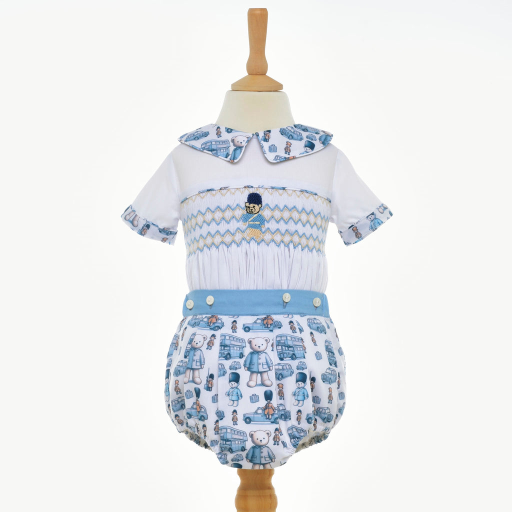 boys smocked buster suit smocked baby boys set