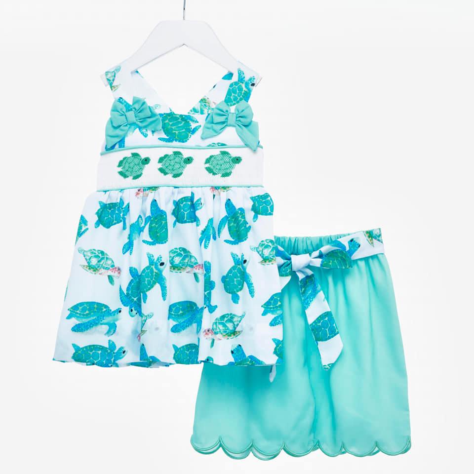 girls smocked summer outfit