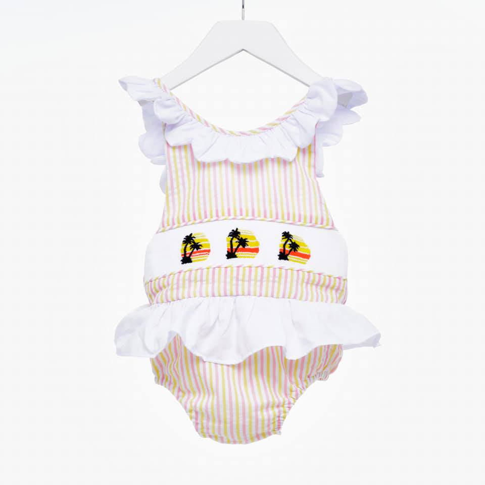 smocked girls swimsuit