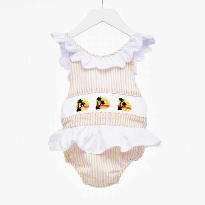 smocked girls swimsuit