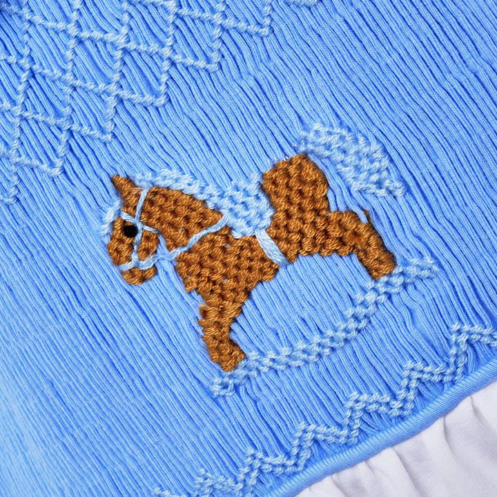 smocked baby boys sleepsuit