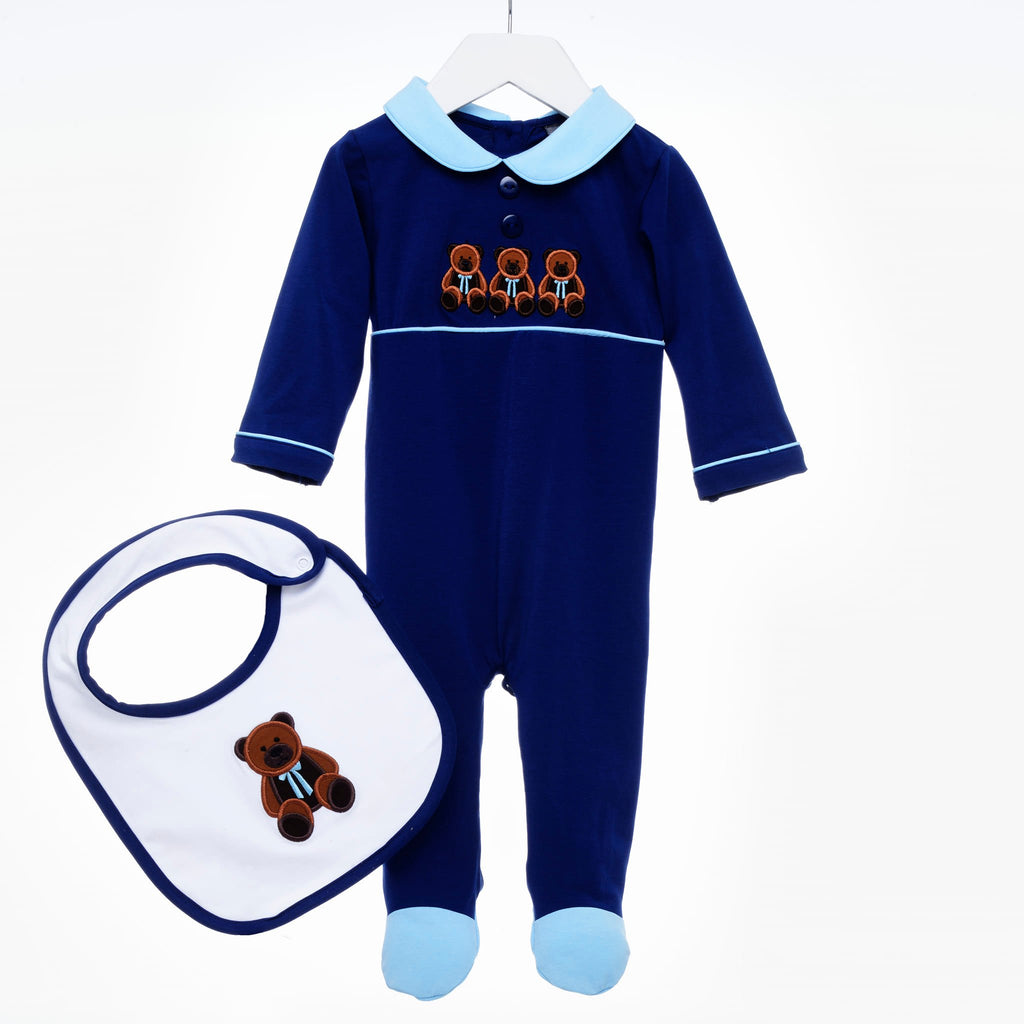 3 little bears baby sleepsuit set
