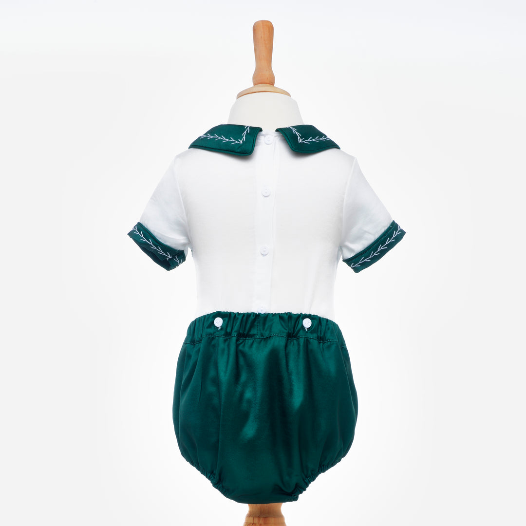 smocked boys suit emerald