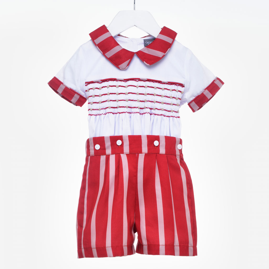 smocked older boys outfits smocked boys red suit