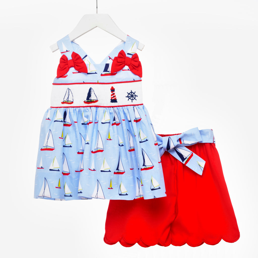 girls two piece summer sets smocked baby wear