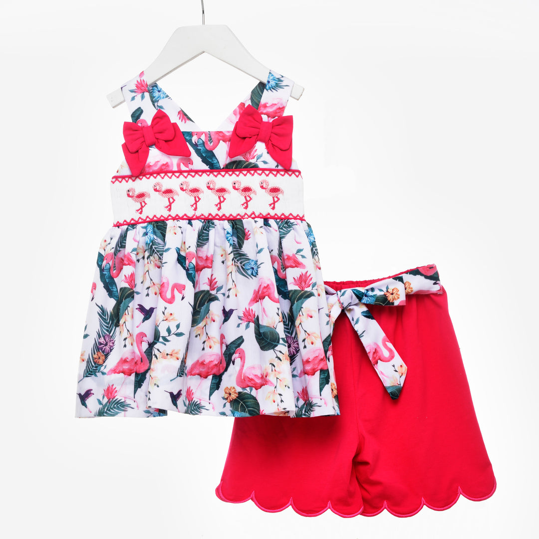 flamingo baby clothes baby smocked set 