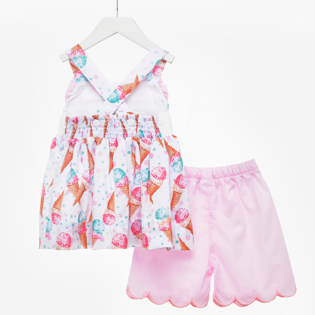 smocked icecreamed themed sets baby summer clothes 