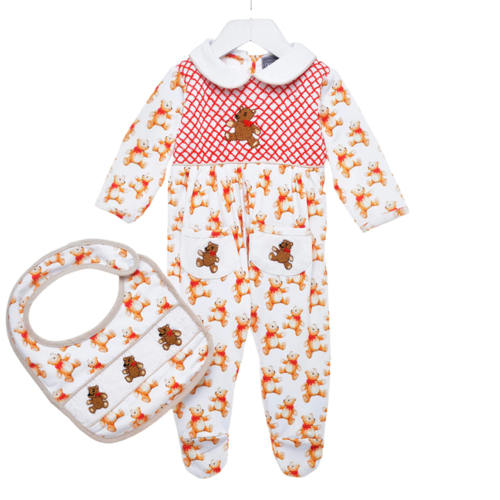 smocked baby sleepsuit baby boys sleepsuit