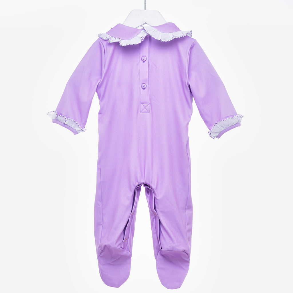 smocked baby girls sleepsuit set